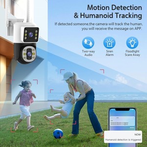 Cuộc sống thông minh tuya Wifi PTZ ống kính kép <span class=keywords><strong>IP</strong></span> <span class=keywords><strong>Camera</strong></span> mạng 8MP 2 chiều âm thanh phát hiện chuyển động & được xây dựng trong còi báo động cho nhà CCTV giám sát - Product Image 5