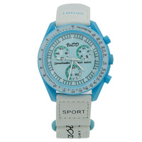 Vente en gros d'usine, montre à quartz unisexe sport Planet Moon avec bracelet en PU de différentes couleurs et fermeture Velcro