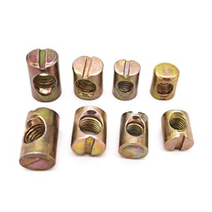 Connecteur de meuble cylindrique à visser, deux-en-un, avec capuchon de vis encastré pour trou horizontal, M6M8, finition zinc, métrique - Product Image 3