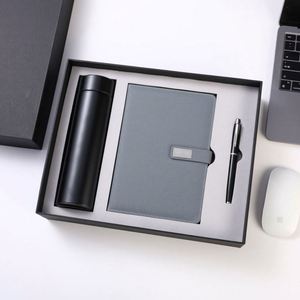 Set de Cuaderno de Cuero A5 Personalizado para Empresas, Diario Forrado de Tapa Dura con Bolígrafo de Cerámica y Caja de Regalo - Product Image 6