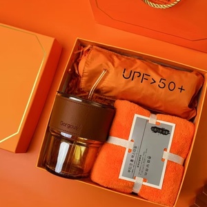 High Quality Luxury Popular Cheap Business Company <strong>Gifts</strong> with Fan Flask <strong>Umbrella</strong> Promotional Activities Birthday <strong>Set</strong> - Product Image 3