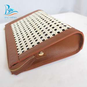 Bolso de mano de cuero con correas de ratán para mujer, Cartera de lujo a la moda, de fabricante, 2023 - Product Image 4