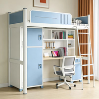 Lit superposé en métal de style nordique pour 2 personnes Meida MDL-G2 avec bureau, armoire et étagère, garantie 8 ans - Vente en gros OEM