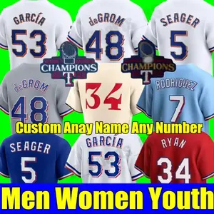 S-4XL Jacob deGrom Texas 2023 World Series Champions Baseball Jerseysサッカージャージ男性女性子供はトレーニング演習にマッチします