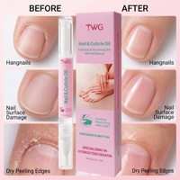 TWG OEM Stylo Huile pour Cuticules Hydratant, Brillance et Douceur, Soin Réparateur des Mains avec Brosse Douce, Huile pour Cuticules