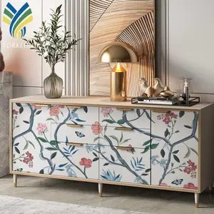 Autocollant imperméable à l'eau floral 3D personnalisé pour la décoration de la maison et de la cuisine Papier peint mural auto-adhésif à décoller et à coller