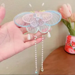 DOMOHO Antique Super Fée Perle Épingle À Cheveux Pour Enfants Moving Butterfly Design avec Gland Han Vêtements Coiffe Accessoires De Cheveux