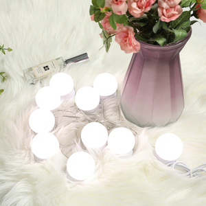 10 ampoules LED cosmétique 3M autocollant boule à intensité variable miroir <span class=keywords><strong>de</strong></span> maquillage lampe Hollywood vanité lumière <span class=keywords><strong>IP44</strong></span> évalué chambre moderne miroir <span class=keywords><strong>ampoule</strong></span> - Product Image 4
