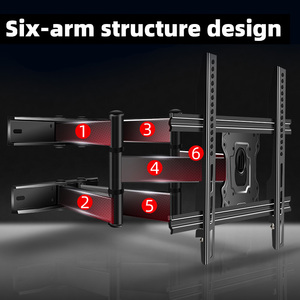 Hillport Support mural TV pivotant et inclinable <span class=keywords><strong>avec</strong></span> <span class=keywords><strong>bras</strong></span> long 37 "-75" DY603 - Product Image 4