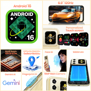 Fossibot S7 Smartphone 6.9inch HD+ 4+128G 120Hz 16MP <b>Camera</b> 5000mAh Android 16 Personalized Touch Screen Light Thin Mobile Phone - Product Image 3