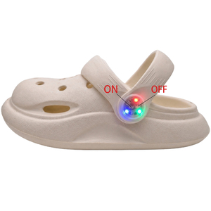 LED PVC Waterproof Shoe <strong>Lights</strong> with Button Decoration for Kids Clogs-Switch Shoes Accessories - Product Image 1