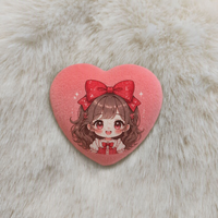 Broche en métal personnalisable en forme de cœur Vigreat, badge en tissu doux imprimé sur étain, épingle attrayante et de collection pour la vente au détail