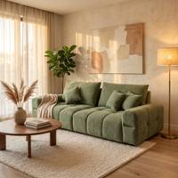 Ensemble de salon modulaire pour petit appartement, canapé moderne en velours français vert foncé pour hôtels, villas, appartements