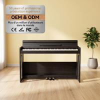 Aierke P965 88-Key Flip-Flop Digital Piano Acoustic Keyboard Jogger Triple Pedal USB MIDI Audio Dual Upright Electronic Piano