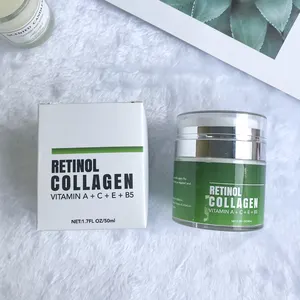 Krim pelembap wajah organik antikeriput alami retinol emas menghidrasi vegan baru