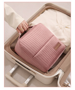 New Eco-Friendly Zipper Soft Handle Durable Portable Medium Capacity Multi-Function Travel Compartment Stand-<b>Up</b> Cosmetic <b>Bag</b> - Product Image 2