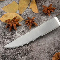 Couteau à steak de cuisine en acier inoxydable 3Cr13 de 4,5 pouces avec finition polie, manche ergonomique ambidextre en bois Pakka