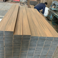Plancher de terrasse en composite bois-plastique (WPC) co-extrudé, design carré ajouré, nouveau modèle, pour jardin extérieur de villa, aspect teck