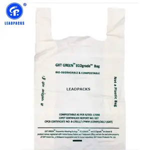 Plastic T-shirt Bag 2022 Hot Selling Supermarket PBAT Customized Plastic T Shirt Bag For Packaging Grocery