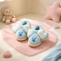 Sepatu Rumah Anak Karakter Lucu 3D Custom Logo Grosir, Hangat untuk Musim Dingin, Tertutup, Anti Selip, untuk Anak-anak