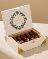 Boîte d'emballage personnalisée robuste pour dattes du Ramadan avec nœud, estampage à chaud et aimant, en carton