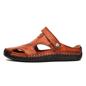 Men's Trendy <b>Large</b> Size Casual Fisherman Slippers Breathable Lightweight Microfiber Leather Anti-Slippery Patchwork <b>Slides</b> - Product Image 3