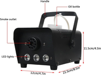 Machine à fumée mini 500w, DJ, DMX, réalisation de films, scène, brouillard liquide, disco, télécommande professionnelle, effet de lavage LED, fumée