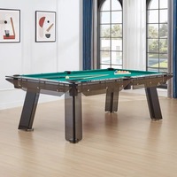 Table de billard de luxe moderne en verre transparent noir ardoise, 8 pieds, 9 boules, directement de l'usine, pour la maison