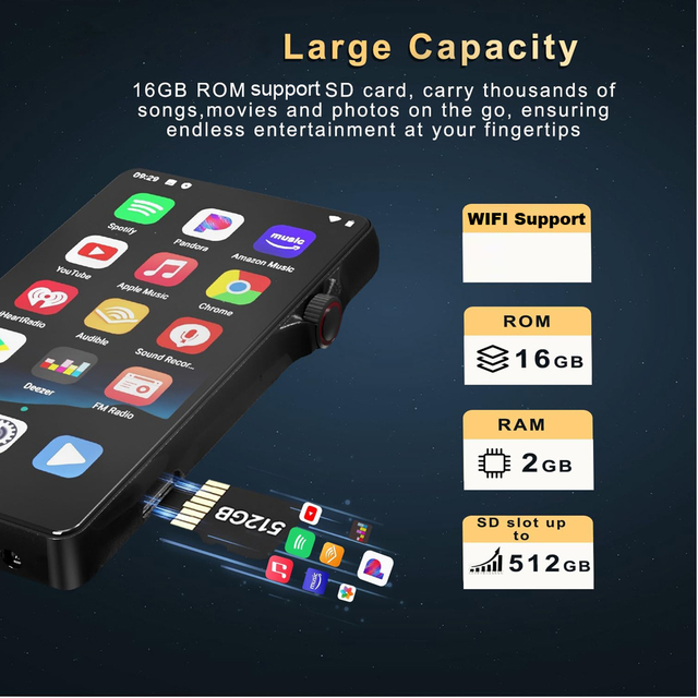 Wholesale Android OS 4 Inch IPS Touch Screen MP3 Player MTK6750 WiFi Streaming Apps Smart MP4 Music Media Players