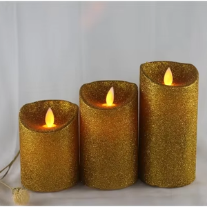 Bougies de luxe <span class=keywords><strong>LED</strong></span> dorées scintillantes - Product Image 1