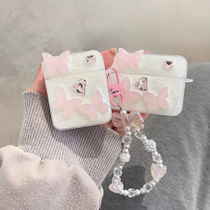 Housse de protection papillon 3D avec chaîne pour <span class=keywords><strong>Apple</strong></span> <span class=keywords><strong>Airpods</strong></span> <span class=keywords><strong>1</strong></span>/2/3 Pro 2 Housse de protection pour écouteurs à bas prix pour femme - Product Image 1