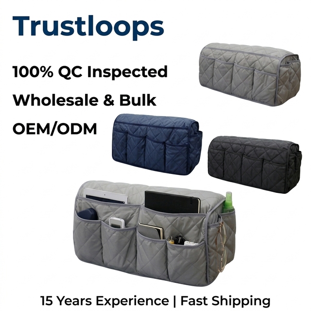 Trustloops Custom Sofa Armrest Storage Bag Non-Woven Minimalist Side Sofa TV Remote Holder Private Label