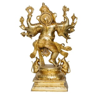 Estatua de Ganesha de Latón de Estilo Vintage de Excelente Calidad para Oración, Meditación y Espacios de Bienestar, Disponible a Precio de Fábrica - Product Image 2