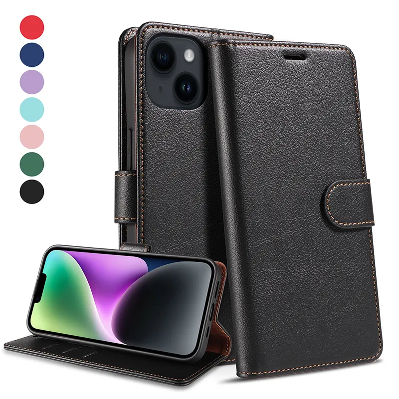 New Arrival Colorful Card Slot Pocket PU Leather Mobile Phone Case for iPhone 12 13 14 pro maxPhone case