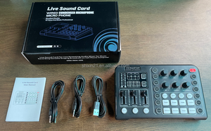 M6 Tarjeta de sonido en vivo profesional 48V Micrófono de diafragma grande Una variedad de efectos de sonido Cambio de <span class=keywords><strong>voz</strong></span> Tarjeta de sonido en vivo dedicada - Product Image 5