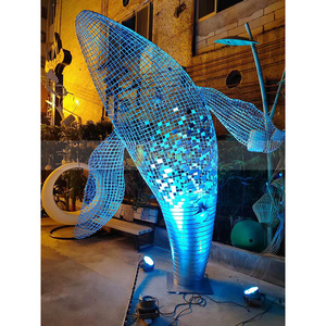 J12ประติมากรรมโลหะสำหรับตกแต่งโรงแรมรูปปั้นสัตว์กลางแจ้งประติมากรรมสแตนเลส - Product Image 2