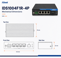 Commutateur PoE industriel 4 ports 100 Mbps, 1 port SFP Uplink, 120 W, rail DIN, IEEE802.3af/at, 44-57 VDC, capacité 1 Gbps, commutateurs réseau CCTV