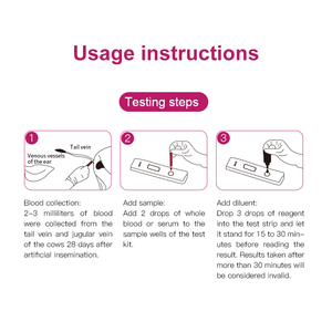 Kit de <span class=keywords><strong>test</strong></span> de grossesse précoce pour bovins, prix plus bas, sang total de vache - Product Image 5