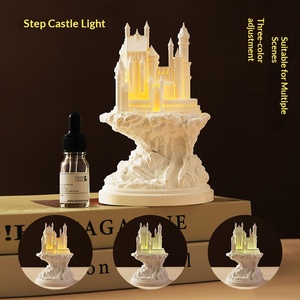 Staircase Castle Aromatherapy Lamp Warm White <b>LED</b> Night <b>Light</b> <b>Diffuser</b> For Home Fragrance Decoration - Product Image 4