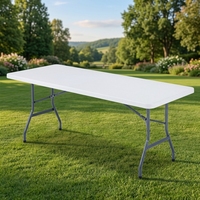 Table de salle à manger et de réception robuste de 6 pieds, pliable, légère, facile à ranger, pour l'extérieur, prix direct usine