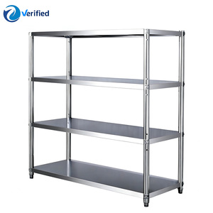 Stainless Steel Kitchen 4-Layer Heavy Duty Display Rack with 150kg Capacity Polished Surface Multifunctional <strong>Shelving</strong> - Product Image 6