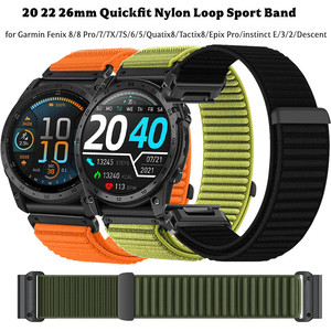 <span class=keywords><strong>Bracelet</strong></span> en nylon QuickFit 26 mm 22 mm pour montre intelligente <span class=keywords><strong>Garmin</strong></span> <span class=keywords><strong>Fenix</strong></span> 8 Pro 51 mm AMOLED - Product Image 1