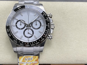 Luxury Super Quality Waterproof Mechanical Watch ARF Factory 40mm 904L Steel 4131 Movement <b>Chronograph</b> white panda Watch - Product Image 1