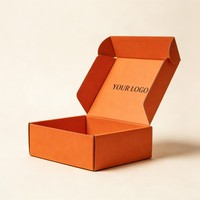 Boîte d'expédition pour vêtements avec impression couleur orange, boîte de courrier personnalisée avec logo imprimé, boîte d'expédition de luxe pour le commerce électronique