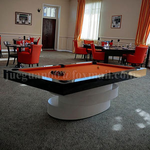 Table de billard contemporaine de luxe en bois massif de 6 pieds et 7 pieds, de haute qualité, avec pochettes en <span class=keywords><strong>cuir</strong></span> et ardoise personnalisées, qualité tournoi, convertible en table à manger - Product Image 5