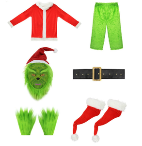 Conjunto <span class=keywords><strong>de</strong></span> Disfraz Cosplay del <span class=keywords><strong>Grinch</strong></span>, <span class=keywords><strong>Traje</strong></span> <span class=keywords><strong>de</strong></span> Poliéster para Adulto con Máscara, Atuendo <span class=keywords><strong>de</strong></span> Pelo Verde para Fiestas <span class=keywords><strong>de</strong></span> Navidad y Festividades - Product Image 6