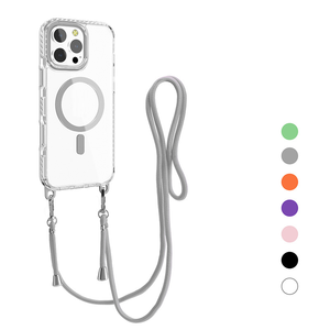 <span class=keywords><strong>Funda</strong></span> de teléfono transparente con cordón de cargador inalámbrico cruzado para <span class=keywords><strong>iPhone</strong></span> 16E 16 15 14 Plus 13 12 Pro Max collar magnético cubierta de <span class=keywords><strong>cuerda</strong></span> - Product Image 5