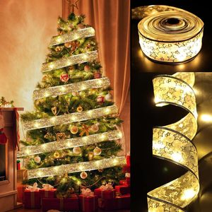 Décorations de sapin de Noël, <span class=keywords><strong>ruban</strong></span> lumineux <span class=keywords><strong>LED</strong></span>, guirlande lumineuse IP44 rechargeable, télécommande, alimentation par piles, fil de cuivre, intérieur - Product Image 2