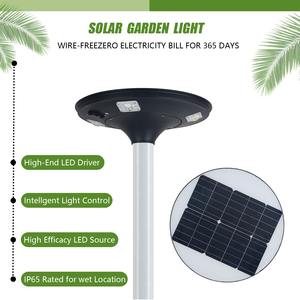 תאורת שביל סולארית חיצונית LED IP65 עמידה למים פאנל מונוקריסטלי 30W סוללת LiFePO4 שלט רחוק - Product Image 2