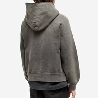 Sweat à capuche streetwear personnalisé surdimensionné en molleton 100 % coton brodé pour homme et femme, style vintage délavé avec poches